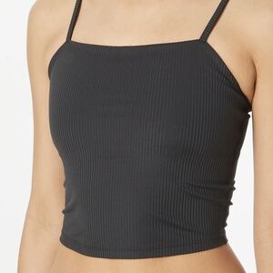 Girlfriend Collective Black Ribbed Cami Tank Top